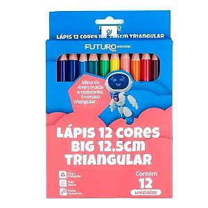 Lapis 12 Cores Triangular 12,5CM Futuro