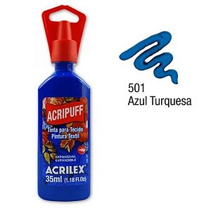 Tinta para Tecido Acripuff 35ML Azul Turquesa Cod 501 Acrilex