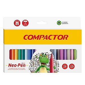 Canetinha Neo Pen Mirim 24 Cores Compactor