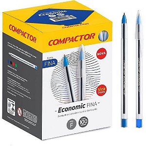 Caneta Esf 0.7 Economic Fina Azul Caixa com 100 Compactor