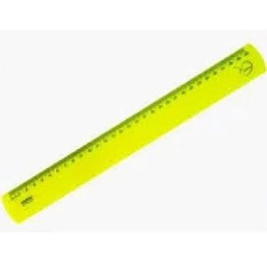 Regua Flexivel Resistente 30CM Neon Amarela Waleu