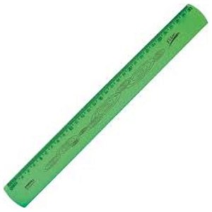 Regua Flexivel Resistente 30CM Neon Verde Waleu
