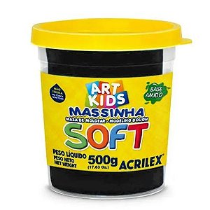 Massa de Modelar Soft 500G Preto Cod 520 Acrilex