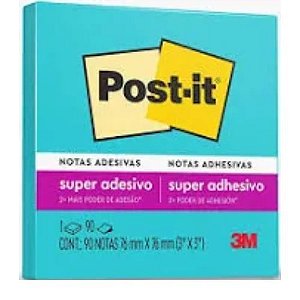 Notas Adesivas Post-it 76x76MM com 90F Azul Eletric 3M