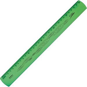 Regua Flexivel Resistente 30CM Neon Verde Waleu