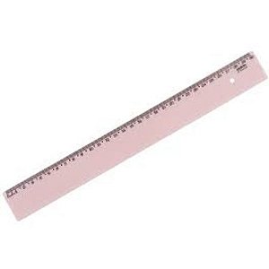 Regua 30Cm New Line Rosa Pastel Maxcril