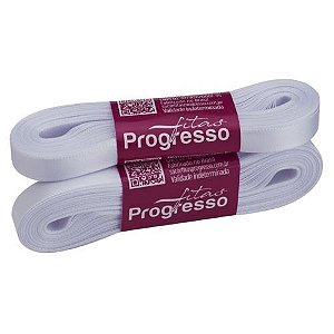 Fita de Cetim CF002 10mmx10m 201 Branca Progresso
