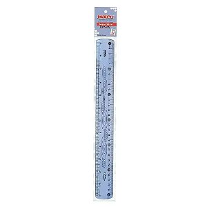Regua Flexivel Resistente 30CM Neon Azul Waleu
