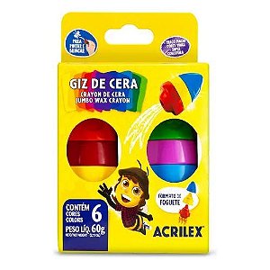 Giz de Cera Foguete 6 Cores Acrilex