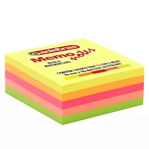 Memo Note 5 Cores Neon 76X76MM 320 Folhas Adelbras