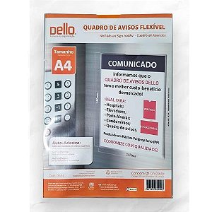 Quadro de Avisos Rigido A4 Cristal Dello