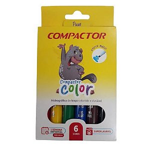 Pincel Atomico Compactor Color com 6 Cores