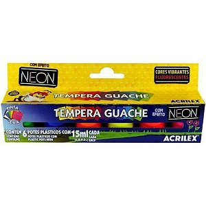 Tinta Acrilica Neon com 6 Unidades Acrilex