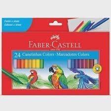 Canetinha 24 Cores Estojo Cartao Faber Castell