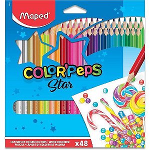 Lapis De Cor Color Peps Star Caixa com 48 Cores Maped