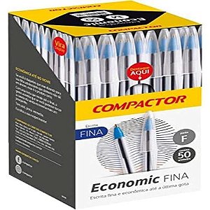 Caneta Esf 0.7 Economic Fina Azul Caixa com 50 Compactor