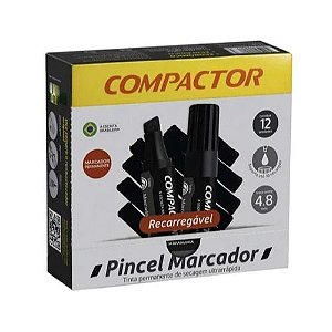 Pincel Atomico Compactor Color Amarelo Caixa com 12 Unidades