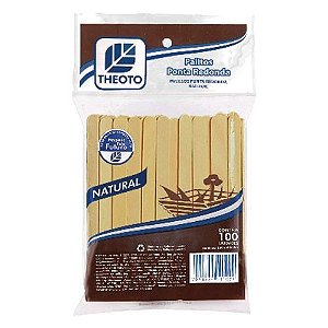 Palito de Picole Cru Redondo c/ 100 und Theoto/ Gaboardi