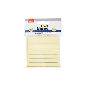 Bloco Smart Notes 76X76Mm Pautado Amarelo Pastel 50F Brw