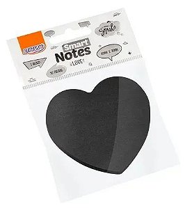 Bloco Smart Notes 70x70MM Love Coracao Preto Brw