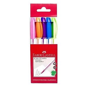 Caneta Esf Trilux Colors Cartela com 5 Cores Faber Castell