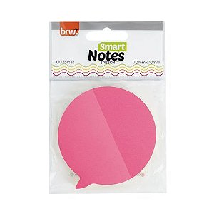 Bloco Smart Notes Balao 70X70Mm Colorido Neon 100F Brw