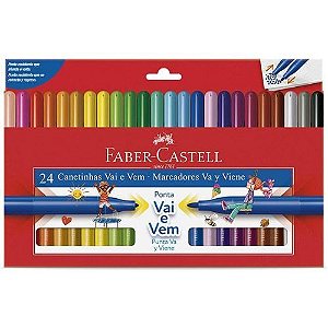 Canetinha Vai e Vem 24 Cores Faber Castell