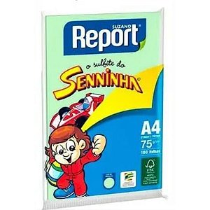 Senninha A4 Verde 75Gr 100 Folhas Report