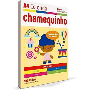 Chamequinho A4 Colorido 75GR 100 Folhas Chamex
