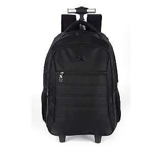 Mochila com Carrinho UP4YOU Mochilete MC51611UP Preta Luxcel