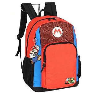 Mochila de Costas Super Mario Vermelha Luxcel