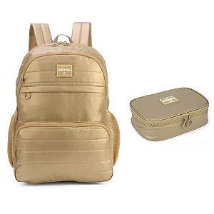 Mochilete + Porta Lapis Up4you Ouro Luxcel