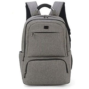 Mochila de Costas Laptop Polo King Cinza Luxcel