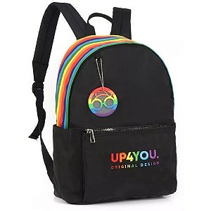 Mochila de Costas Preta e Arcoiris Up4you Luxcel