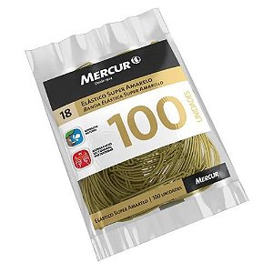 Elastico para Alimento Amarelo com 100 Unidades Mercur