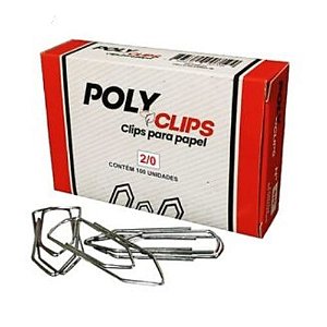 Clips para Papel N 6/0 com 50 Unidades Poly Office