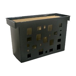 Caixa Arquivo Dellocolor Preta com 6 Pastas Susp. Kraft Dello