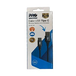 Cabo USB A + USB C 1.5m Pro Eletronic