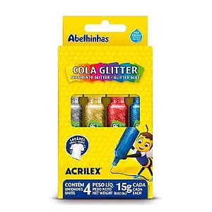 Cola Glitter 15Gr com 4 Cores Acrilex