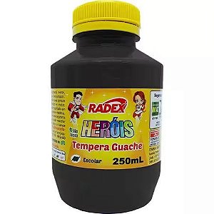Tinta Guache 250Ml Preta 2571 Radex