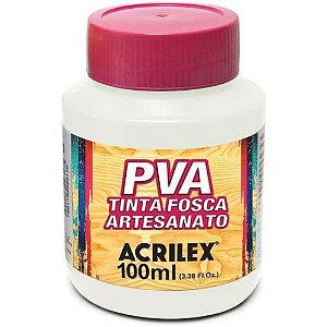 Tinta Pva Fosca para Artesanato 100Ml Branco Cod 519 Acrilex