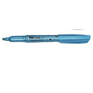 Marca Texto Flash Glitter Azul Neon Tris