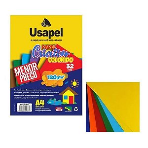 Bloco Criativo Colorido A4 8 Cores 120g/M2 32fls Usapel