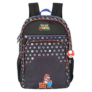 Mochila de Costas Laptop Mj47577mo-pt Super Mario Preta Luxcel
