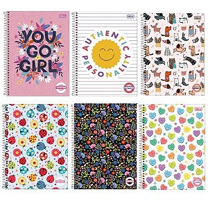 Caderno Universitario capa dura 12 Materias Pepper Feminino Tilibra
