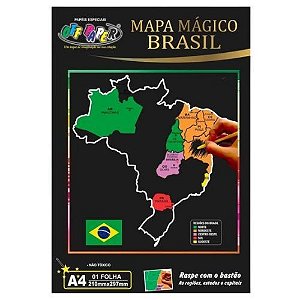 Papel Magico A4 Mapa Brasil 210x297mm 1fl Off Paper