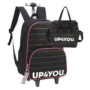 Kit Mochila c/ Rodas + Lanch Mc51603up Up4you Preta Listrada Luxcel
