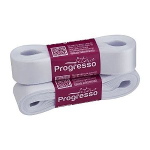 Fita de Cetim Cf005 22mmx10m 201 Branco Fitas Progresso
