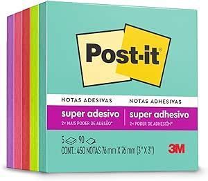 Notas Adesivas Post-it 76x76MM com 270F Colecao Supernova 3 Cores 3M