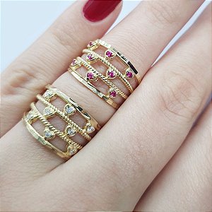 Anel  banhado a ouro 18k Cod 454